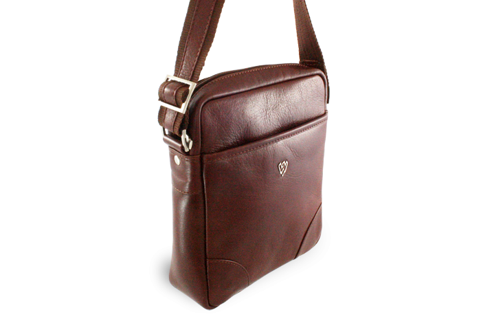 Malý hnědý kožený crossbag 215-1711-40