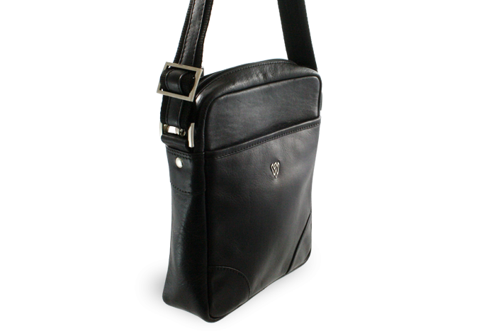 Malý černý kožený crossbag 215-1711-60