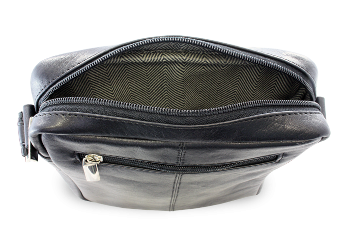 Malý černý kožený crossbag 215-1711-60