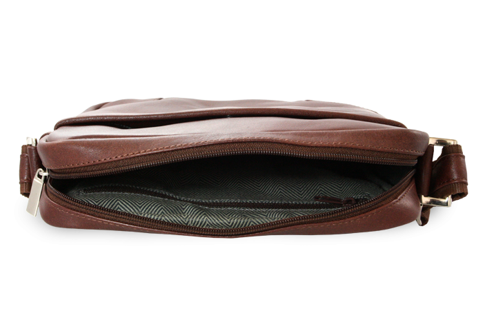 Hnědý kožený pánský crossbag 215-1713-40
