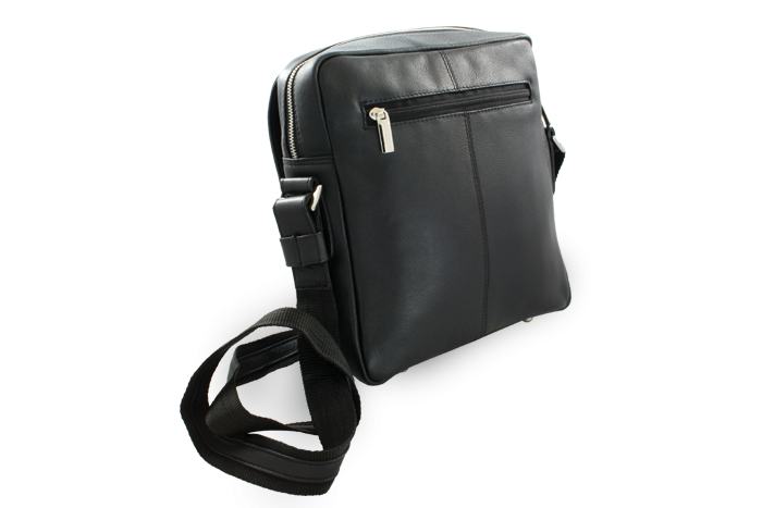 Velký černý kožený pánský crossbag 215-1918-60
