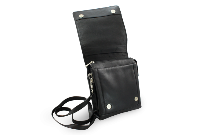 Velký černý kožený pánský crossbag 215-2185-60