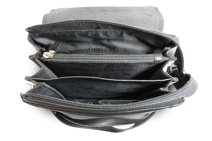 Velký černý kožený pánský crossbag 215-2185-60
