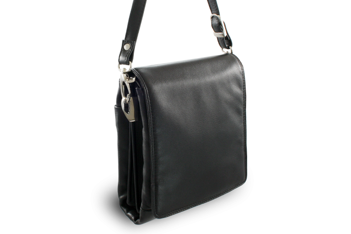 Velký černý kožený pánský crossbag 215-2185-60