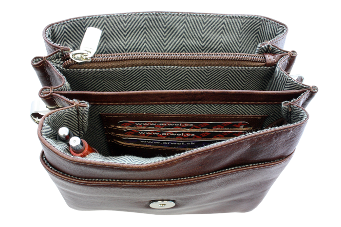 Malý hnědý kožený pánský crossbag 215-2189-40
