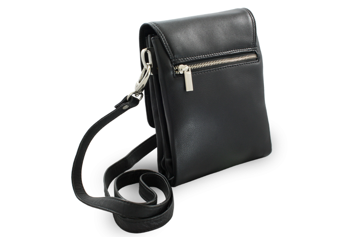 Malý černý kožený pánský crossbag 215-2189-60