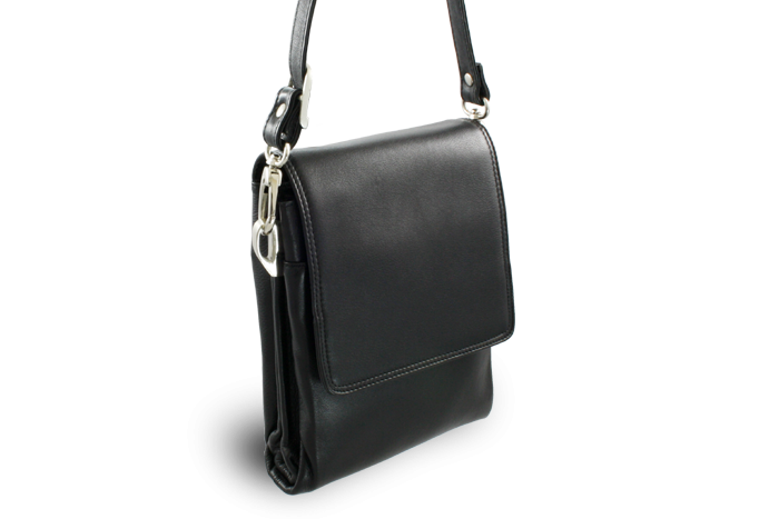Malý černý kožený pánský crossbag 215-2189-60