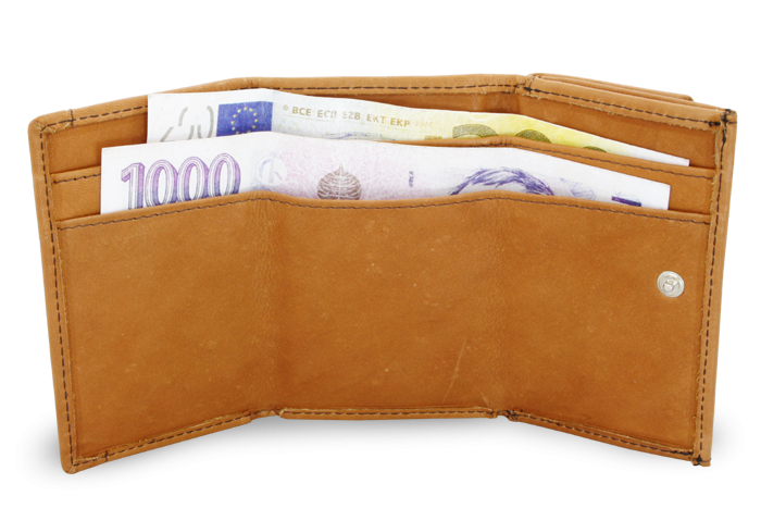Světle hnědá dámská kožená mini peněženka 511-4392A-05