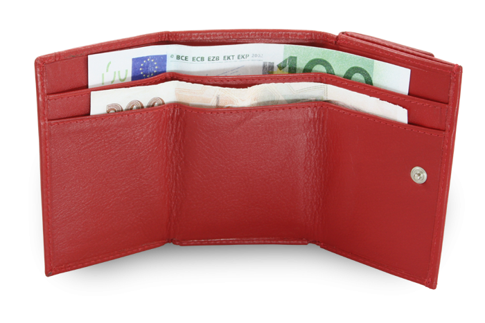 Červená dámská kožená mini peněženka 511-4392A-31