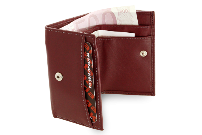 Burgundy dámská kožená mini peněženka 511-4392A-34