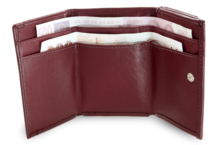 Burgundy dámská kožená mini peněženka 511-4392A-34