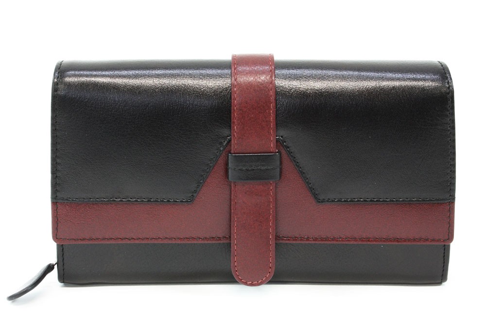 Černočervená psaníčková peněženka se zápinkou 511-8102-60/31