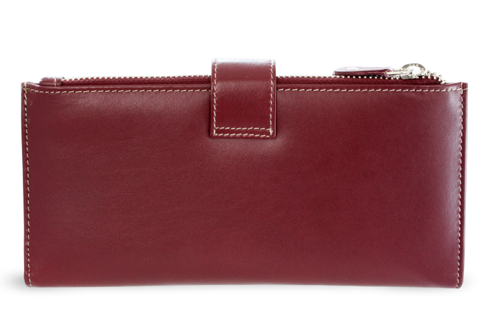 Velká kožená burgundy peněženka se zápinkou 511-8129-34