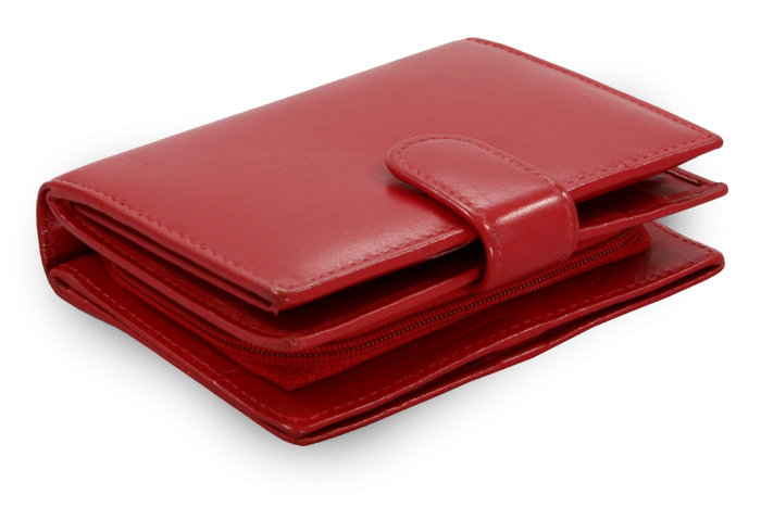 Červená dámská kožená peněženka se zápinkou 511-9769-31