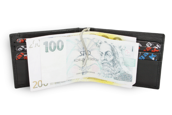 Černá pánská kožená peněženka - dolarovka 519-2908-60