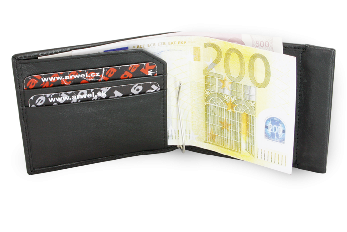 Černá pánská kožená peněženka s kapsou na mince 519-2910-60