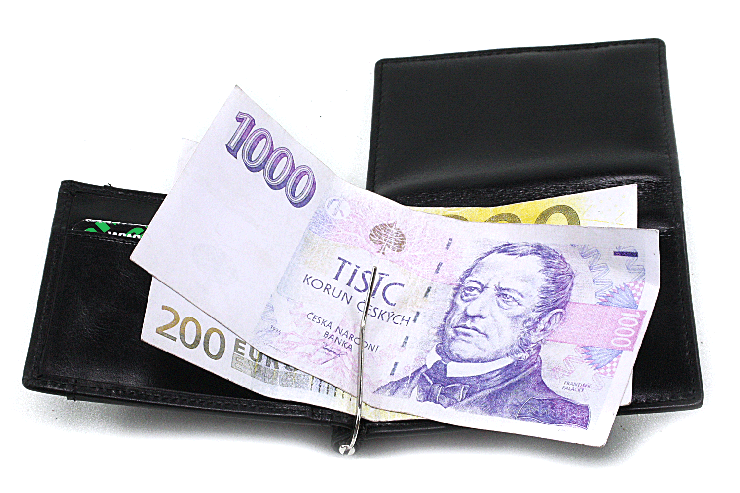 Černá pánská kožená peněženka - dolarovka 519-8103-60