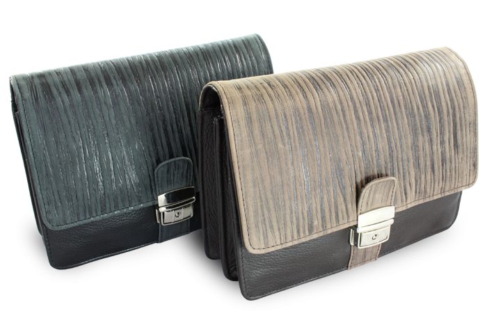 Černá pánská kožená dokladová etue ve stylu BAMBOO 611-2411F-60