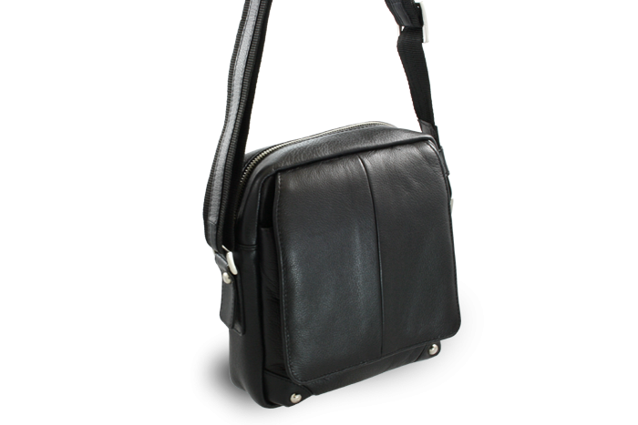 Malý černý kožený pánský crossbag 215-1919-60