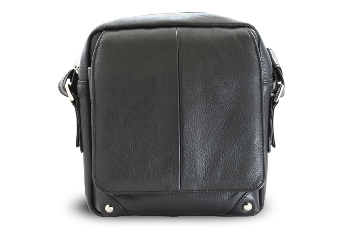 Malý černý kožený pánský crossbag 215-1919-60