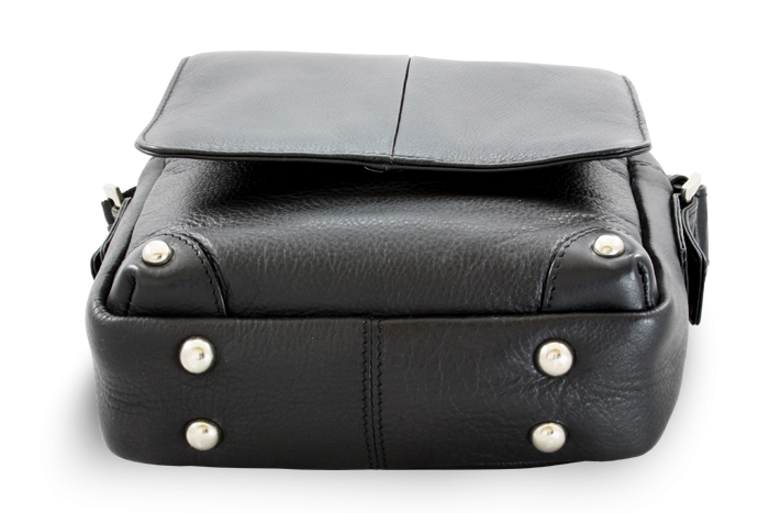 Malý černý kožený pánský crossbag 215-1919-60