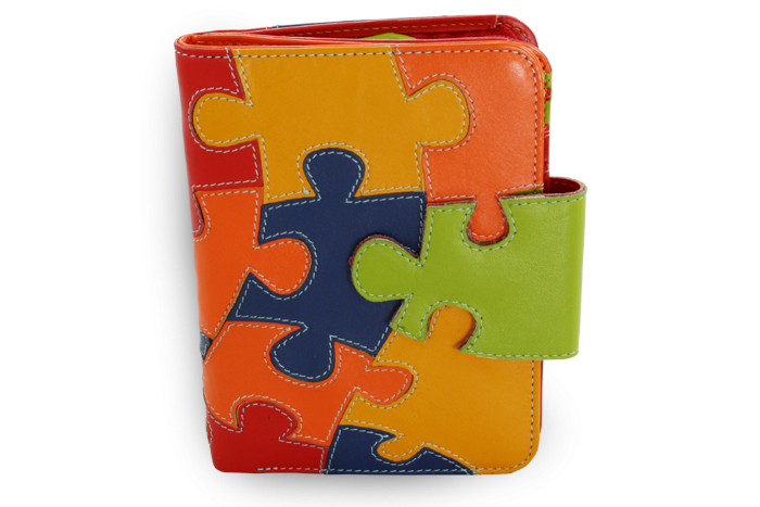 Dámská kožená peněženka s motivem puzzle 511-1161-PUZ
