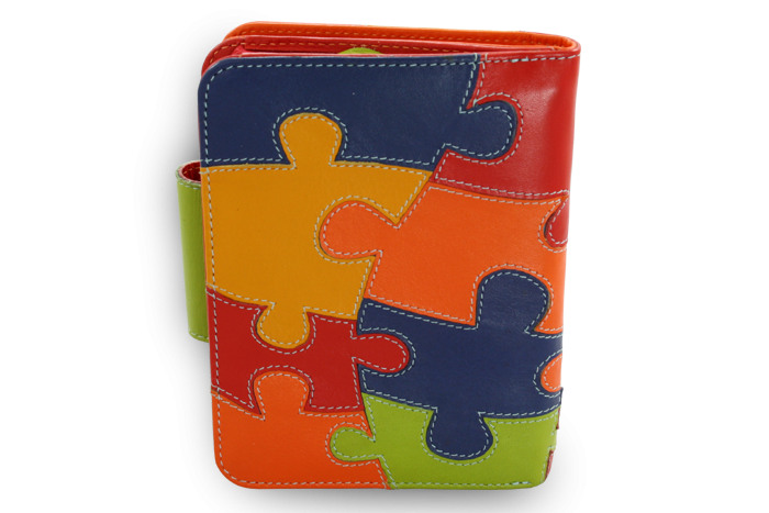 Dámská kožená peněženka s motivem puzzle 511-1161-PUZ