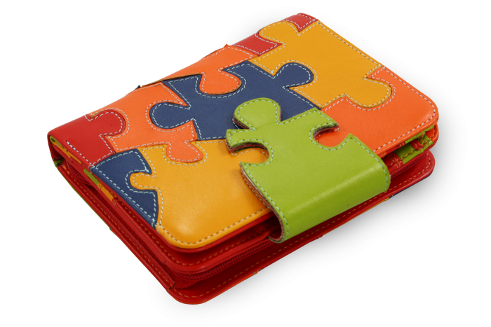 Dámská kožená peněženka s motivem puzzle 511-1161-PUZ