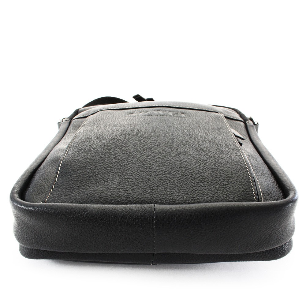 Černý pánský kožený zipový crossbag 215-8913-60