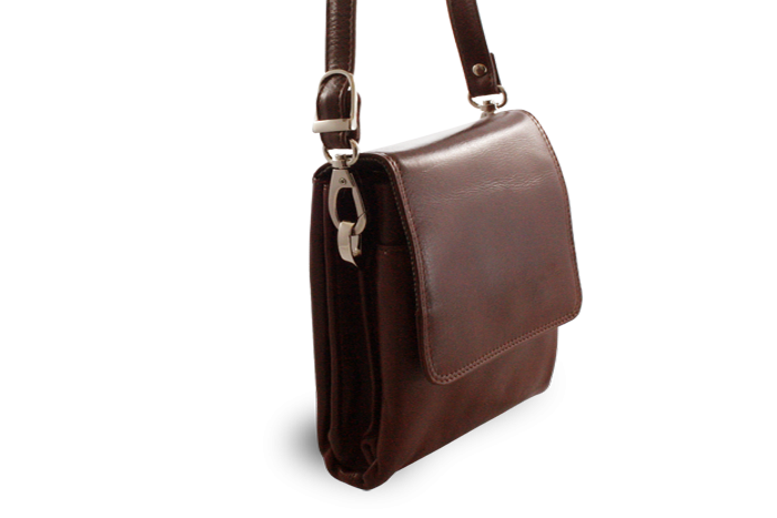 Malý hnědý kožený pánský crossbag 215-2189-40