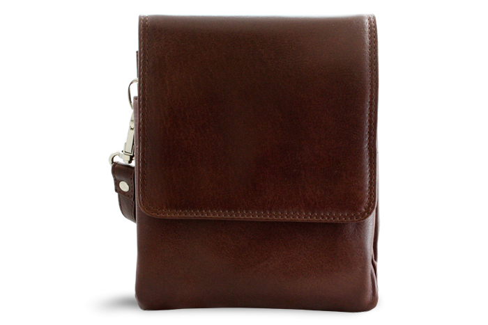 Malý hnědý kožený pánský crossbag 215-2189-40