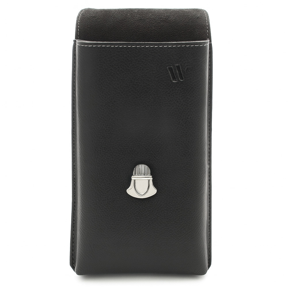 Černé pánské kožené pouzdro na mobil 611-3401A-60