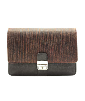 Tmavě hnědá pánská kožená dokladová etue ve stylu BAMBOO 611-2411F-47