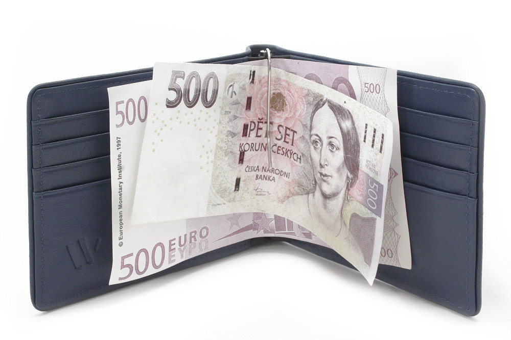 Černomodrá pánská kožená peněženka - dolarovka 519-8132-60/97