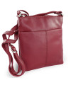 Burgundy kožená zipová kabelka 212-3013-34