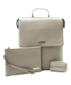 Šedobéžová sada dámského batohu, etue a klíčenky 412-1660-0025-2418-24