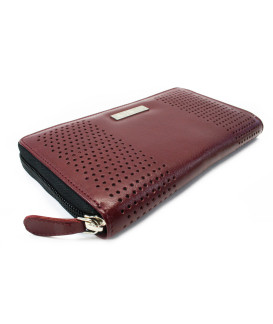 Vínově červená sada dámského batohu, peněženky a klíčenky 412-8955-4722-8104-34