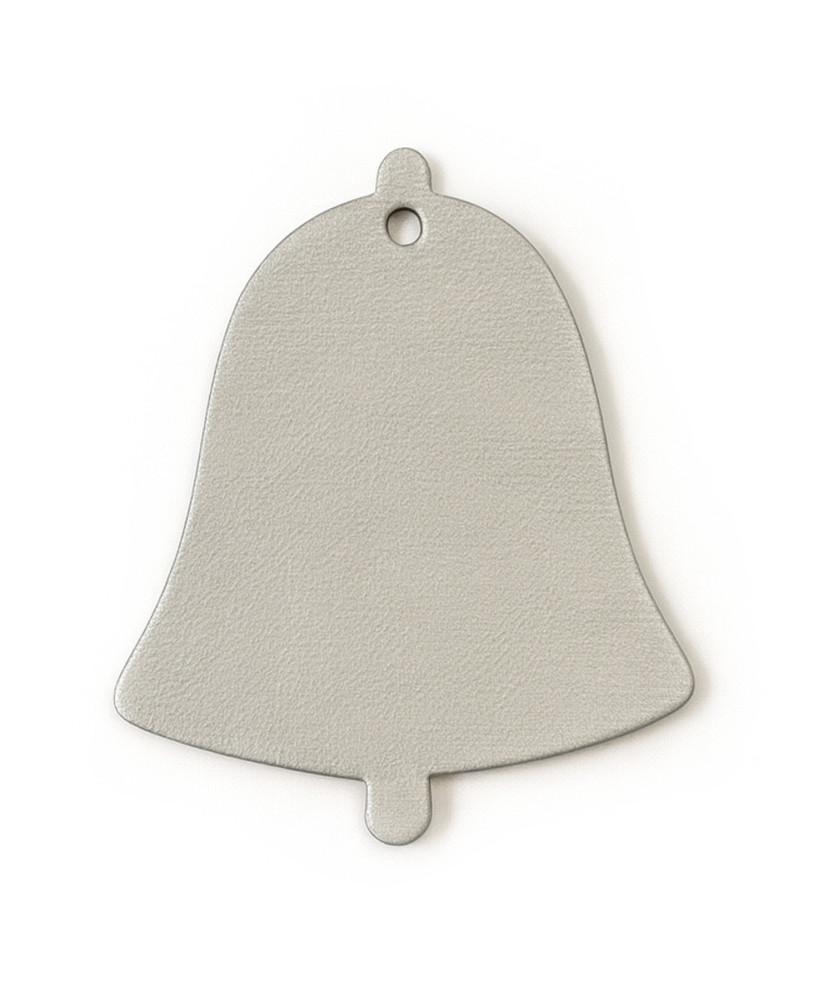 Světle šedá vánoční ozdoba zvonek 619-1213-20