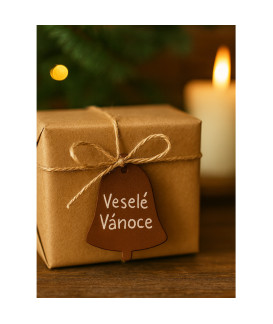 Hnědá vánoční ozdoba zvonek 619-1213-41