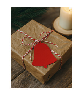 Červená vánoční ozdoba zvonek 619-1213-31