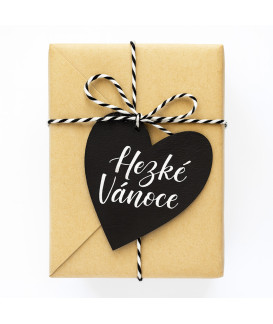 Černá vánoční ozdoba srdce 619-1212-60