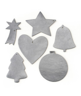 Tmavě stříbrná vánoční ozdoba srdce 619-1212-29