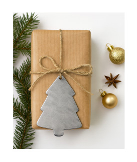 Tmavě stříbrná vánoční ozdoba stromeček 619-1215-29