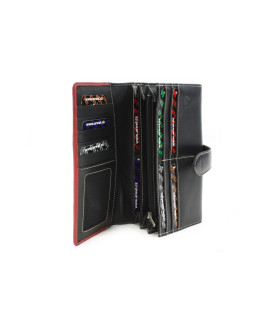 Černočervená dámská psaníčková peněženka se zápinkou 511-8118-60/31