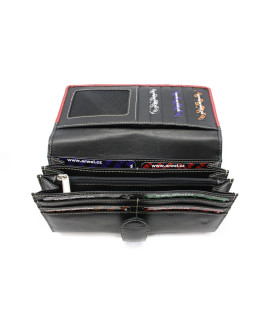 Černočervená dámská psaníčková peněženka se zápinkou 511-8118-60/31