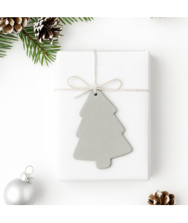 Světle šedý vánoční ozdoba stromeček 619-1215-20