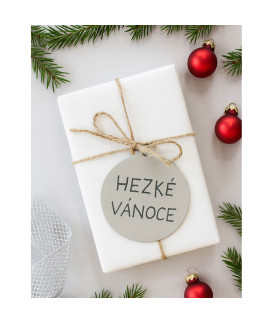 Světle šedá vánoční ozdoba baňka 619-1211-20