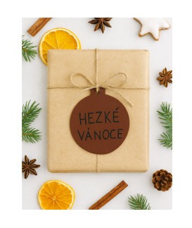 Hnědá vánoční ozdoba baňka 619-1211-41