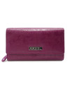 Fuchsiová dámská kožená klopnová peněženka se vzorem 511-2235-36