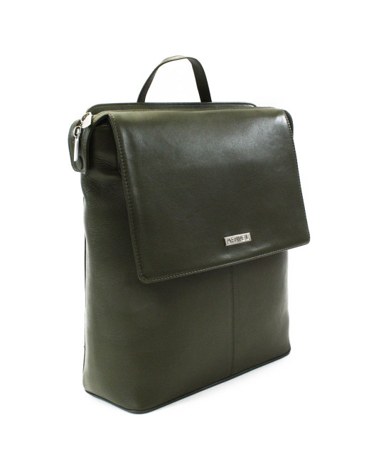 Tmavě zelený městský kožený batoh 311-1660-57